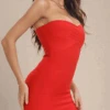 Aaliyah Bandage Mini Dress - Lipstick Red -Bodycon Collection Shop aaliyah bandage mini dress lipstick red bodycon collection usa aus 40256843776218