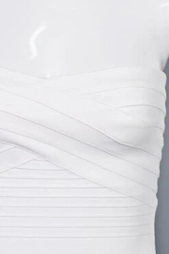 Aaliyah Bandage Mini Dress - White Pearl -Bodycon Collection Shop aaliyah bandage mini dress white pearl bodycon collection usa aus 1175924109