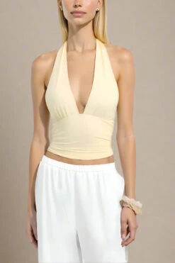 Aby Halter Top - Butter Yellow