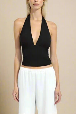 Aby Halter Top - Classic Black