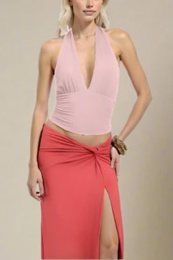 Aby Halter Top - Pink Peach Fuzz