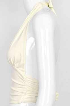 Aby Halter Top - Butter Yellow -Bodycon Collection Shop aby halter top butter yellow bodycon collection usa aus 1172904878