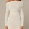 Alessandra Long Sleeve Wrap Bodycon Mini Dress - Cream -Bodycon Collection Shop alessandra long sleeve wrap bodycon mini dress cream bodycon collection usa aus 44422279889114