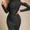 Amelia Long Sleeve Bandage Dress - Classic Black -Bodycon Collection Shop amelia long sleeve bandage dress classic black bodycon collection usa aus 40477355376858