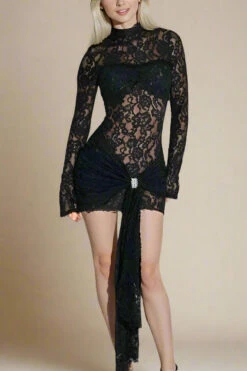 Andie Long Sleeve Bodycon Mini Dress - Classic Black