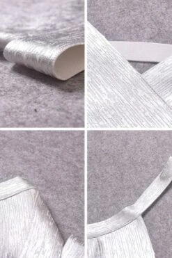 Ang Bandage Crop Top - Silver -Bodycon Collection Shop ang bandage crop top silver bodycon collection usa aus 39409087971546