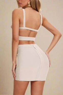 Ang Bandage Top And Mini Skirt Outfit Set - Cream 12 Ang Bandage Top And Mini Skirt Outfit Set - Cream -Bodycon Collection Shop ang bandage top and mini skirt set cream bodycon collection usa aus 39886637957338