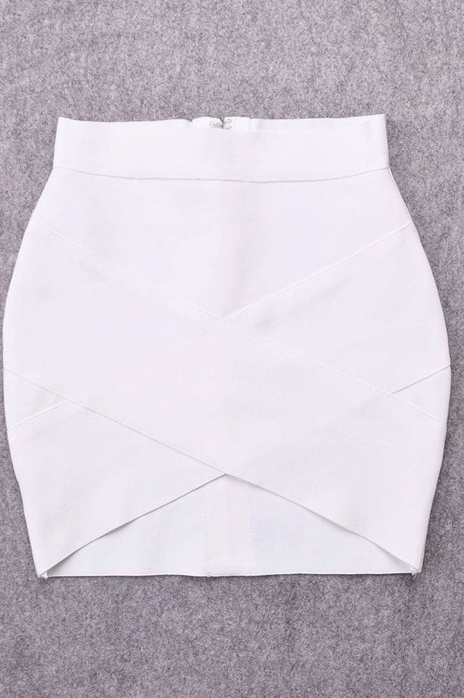 Ang Bandage Top And Mini Skirt Outfit Set - Cream 8 Ang Bandage Top And Mini Skirt Outfit Set - Cream - Image 6