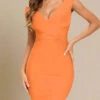 Ash Bandage Dress - Apricot Orange