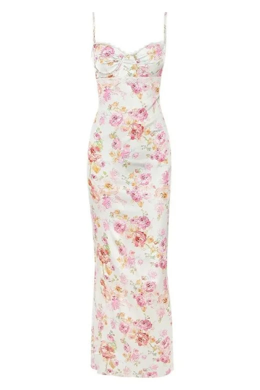 Astrid Bodycon Maxi Dress - White Pearl 4 Astrid Bodycon Maxi Dress - White Pearl - Image 2