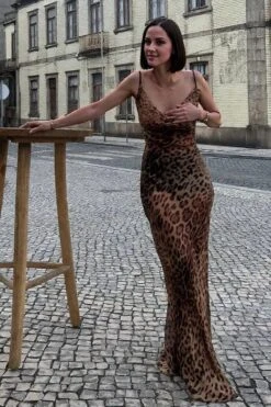 Athena Bodycon Maxi Dress - Leopard Print Yellow -Bodycon Collection Shop athena bodycon maxi dress leopard print yellow bodycon collection usa aus 1154686885