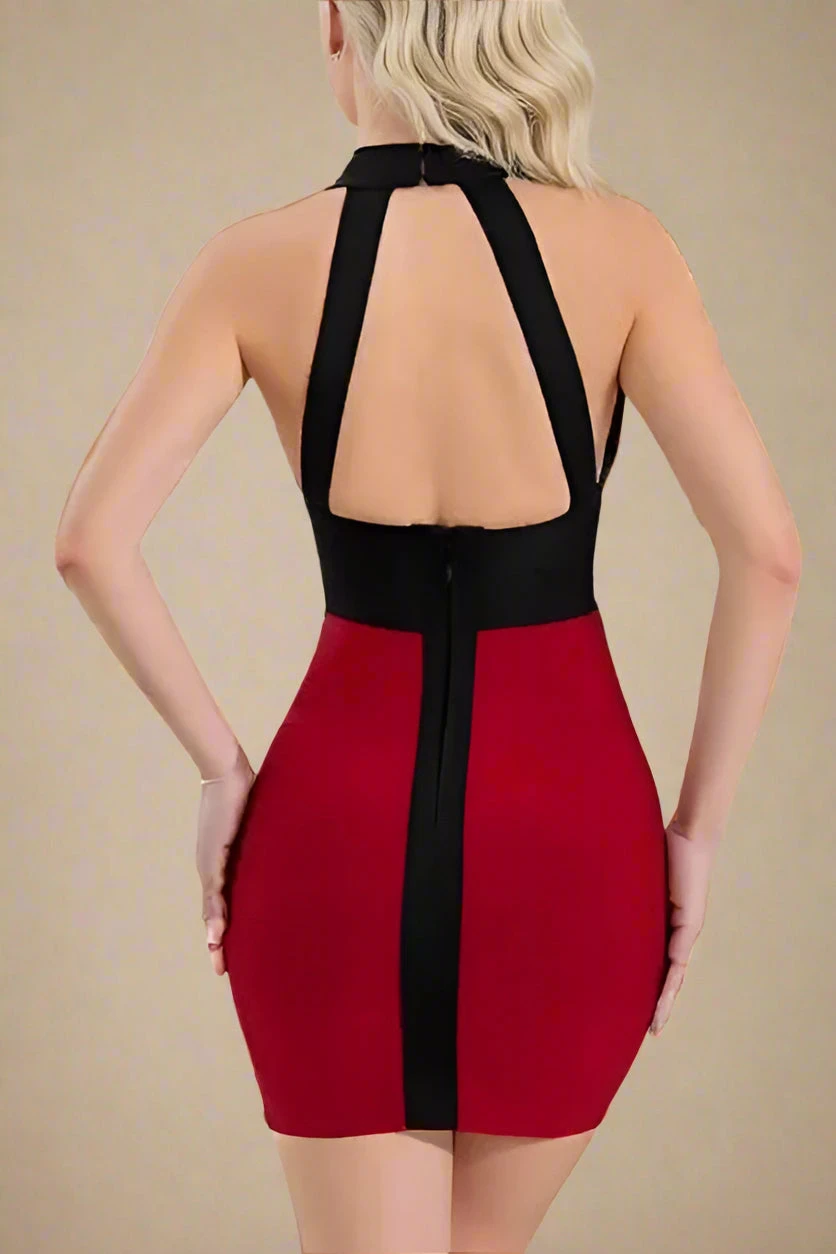 Audrey Bandage Mini Dress - Cherry Red 4 Audrey Bandage Mini Dress - Cherry Red - Image 2