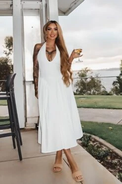 Austen Bodycon Midi Dress - White Pearl -Bodycon Collection Shop austen bodycon midi dress pearl white bodycon collection usa aus 44094597726426