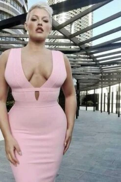 Bay Bandage Dress - Ballet Pink -Bodycon Collection Shop bay bandage dress ballet pink bodycon collection usa aus 28611025436751