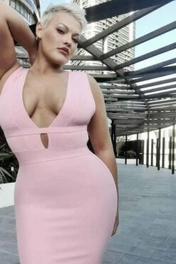 Bay Bandage Dress - Ballet Pink -Bodycon Collection Shop bay bandage dress ballet pink bodycon collection usa aus 28611040477263