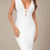 Bay Bandage Dress - White Pearl -Bodycon Collection Shop bay bandage dress pearl white bodycon collection usa aus 40140432474330