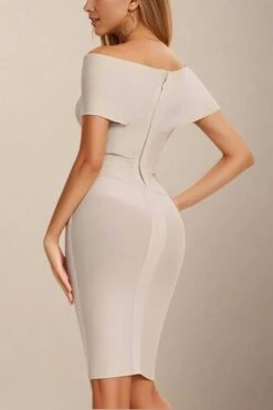 Bea Bandage Dress - Nude -Bodycon Collection Shop bea bandage dress nude bodycon collection usa aus 44290643656922