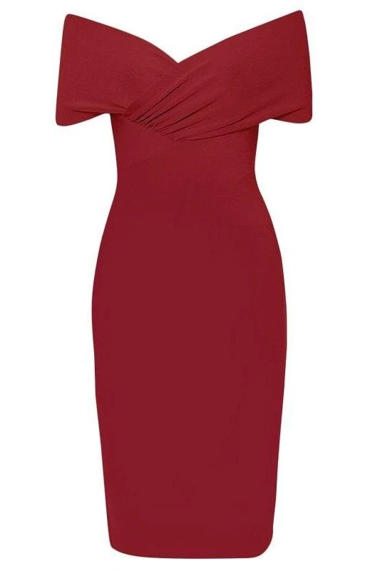 Bea Bandage Dress - Red Wine 4 Bea Bandage Dress - Red Wine - Image 2