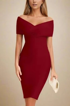 Bea Bandage Dress - Red Wine