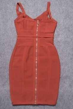 Bek Bandage Dress - Tan Brown -Bodycon Collection Shop bek bandage dress deep tan brown bodycon collection usa aus 15529876193359