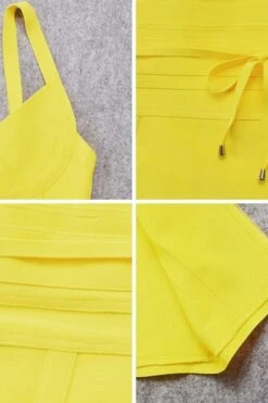 Bek Bandage Dress - Sun Yellow -Bodycon Collection Shop bek bandage dress sun yellow bodycon collection usa aus 28637640982607