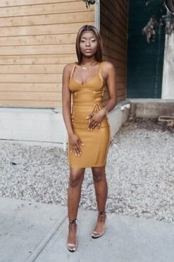 Bek Bandage Dress - Sun Yellow -Bodycon Collection Shop bek bandage dress sun yellow bodycon collection usa aus 28637646848079