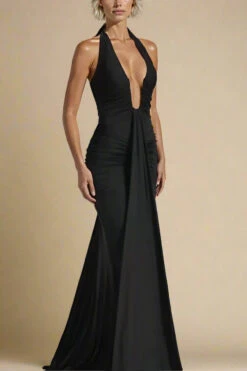 Bella Bodycon Wrap Maxi Dress - Classic Black