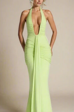 Bella Bodycon Wrap Maxi Dress - Neon Green -Bodycon Collection Shop bella bodycon wrap maxi dress neon green bodycon collection usa aus 1176752202