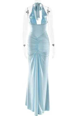 Bella Bodycon Wrap Maxi Dress - Sky Blue -Bodycon Collection Shop bella bodycon wrap maxi dress sky blue bodycon collection usa aus 1179486914