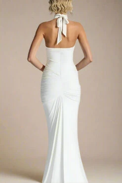 Bella Bodycon Wrap Maxi Dress - White Pearl -Bodycon Collection Shop bella bodycon wrap maxi dress white pearl bodycon collection usa aus 1176752188