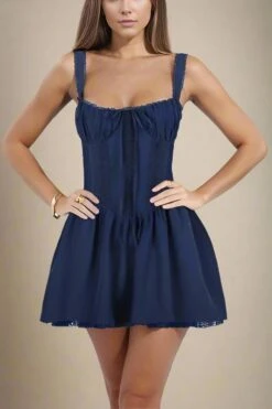Belle Bodycon Mini Dress - Navy Blue