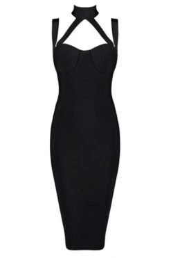 Bianca Bodycon Dress - Classic Black -Bodycon Collection Shop bianca bodycon midi dress classic black bodycon collection usa aus 39800564023514