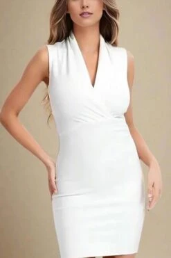 Blaire Bandage Mini Dress - White Pearl -Bodycon Collection Shop blaire bandage mini dress pearl white bodycon collection usa aus 41687819157722