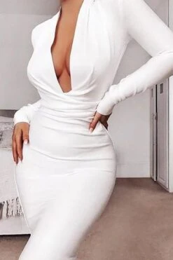 Blaire Long Sleeve Bandage Dress - Tan Brown -Bodycon Collection Shop blaire long sleeve bandage dress tan brown bodycon collection usa aus 40400802775258