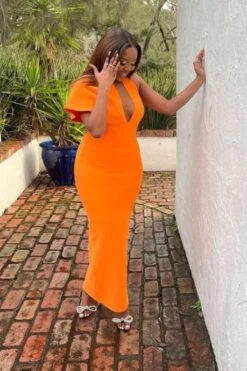 Blake Bandage Maxi Dress - Apricot Orange -Bodycon Collection Shop blake bandage maxi dress apricot orange bodycon collection usa aus 40552793866458