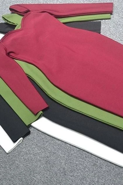 Blanche Long Sleeve Bandage Midi Dress - Classic Black 10 Blanche Long Sleeve Bandage Midi Dress - Classic Black - Image 8