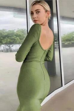 Blanche Long Sleeve Bandage Midi Dress - Olive Green 15 Blanche Long Sleeve Bandage Midi Dress - Olive Green -Bodycon Collection Shop blanche long sleeve bandage midi dress olive green bodycon collection usa aus 40450531623130