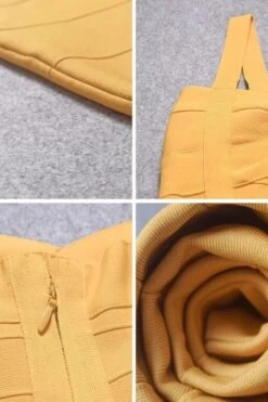 Heidi Bandage Midi Dress - Mustard Yellow -Bodycon Collection Shop bodycon collection heidi bandage midi dress mustard yellow womens dresses and apparel online 40543980880090