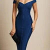 Breanna Bandage Dress - Navy Blue
