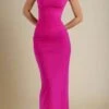 Brianna Bodycon Wrap Maxi Dress - Hot Pink -Bodycon Collection Shop brianna bodycon wrap maxi dress hot pink bodycon collection usa aus 42622002823386
