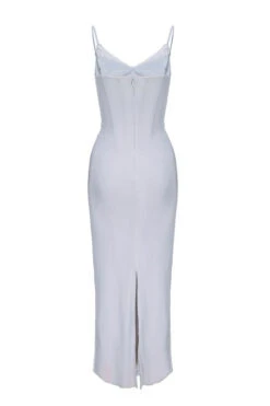 Brianna Bodycon Wrap Maxi Dress - Steel Grey -Bodycon Collection Shop brianna bodycon wrap maxi dress steel grey bodycon collection usa aus 42622026088666