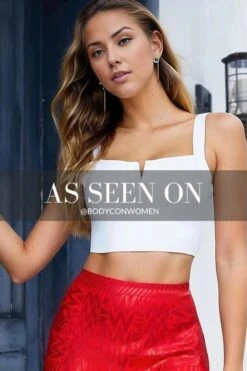 Brooke Bandage Crop Top - White Pearl 19 Brooke Bandage Crop Top - White Pearl -Bodycon Collection Shop brooke bandage crop top pearl white bodycon collection usa aus 41389504626906