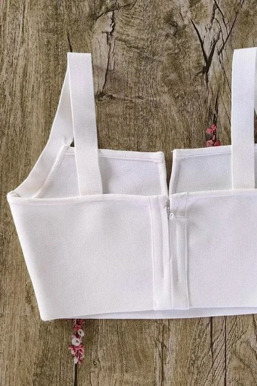 Brooke Bandage Crop Top - White Pearl 9 Brooke Bandage Crop Top - White Pearl - Image 7