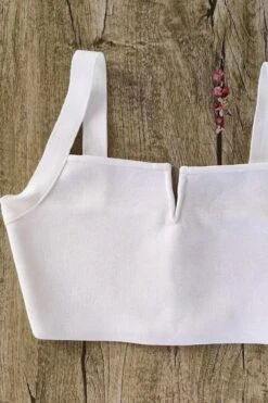 Brooke Bandage Crop Top - White Pearl 18 Brooke Bandage Crop Top - White Pearl -Bodycon Collection Shop brooke bandage crop top pearl white bodycon collection usa aus 41389504725210