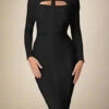 Brooke Long Sleeve Bandage Dress - Classic Black