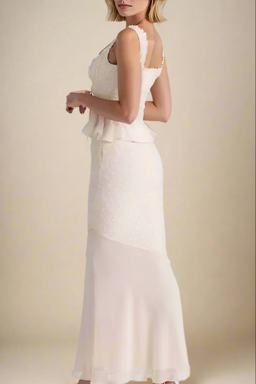 Cali Top And Maxi Skirt Set - Ivory White 5 Cali Top And Maxi Skirt Set - Ivory White - Image 3