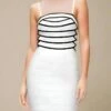 Carter Bandage Mini Dress - White Pearl -Bodycon Collection Shop carter bandage mini dress pearl white bodycon collection usa aus 42229434941658