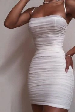 Cassie Bodycon Wrap Mini Dress - White Pearl 18 Cassie Bodycon Wrap Mini Dress - White Pearl -Bodycon Collection Shop cassie bodycon wrap mini dress pearl white bodycon collection usa aus 37788563603674