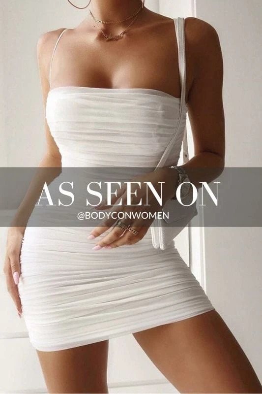 Cassie Bodycon Wrap Mini Dress - White Pearl 14 Cassie Bodycon Wrap Mini Dress - White Pearl - Image 12