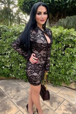 Charlotte Long Sleeve Bodycon Mini Dress - Classic Black -Bodycon Collection Shop charlotte long sleeve bodycon mini dress classic black bodycon collection usa aus 1153005908